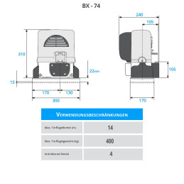 Schiebetorantrieb CAME BX 74